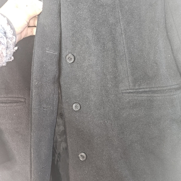 Calvin klein Women's Black Funnel Wool Overcoat size 12 Vintage - Picture 3 of 13
